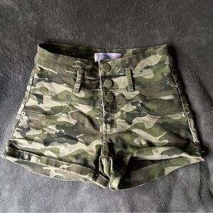 High Waisted Camo Shorts